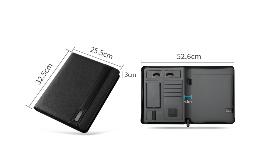 Dossier multifonctionnel rechargeable Carnet de voyage Composition Livre Business Manager Sac