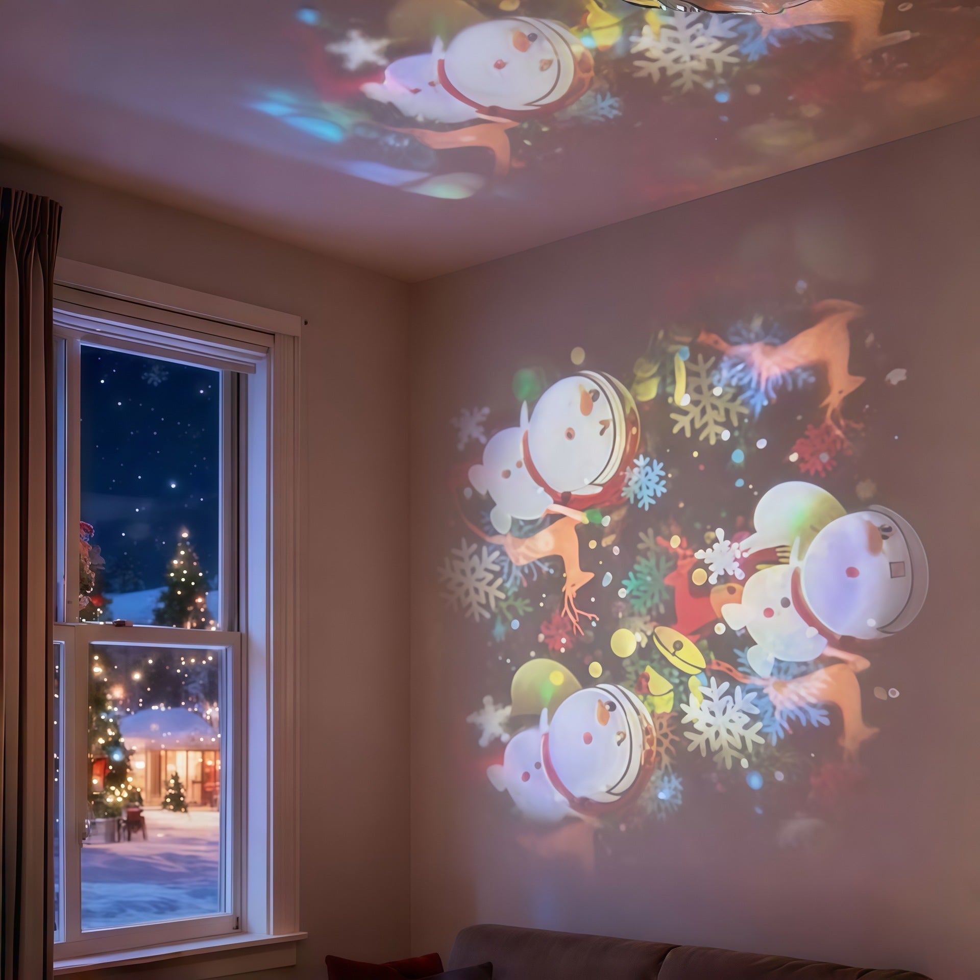 Lumière LED de projection des flocons de neige de Noël
