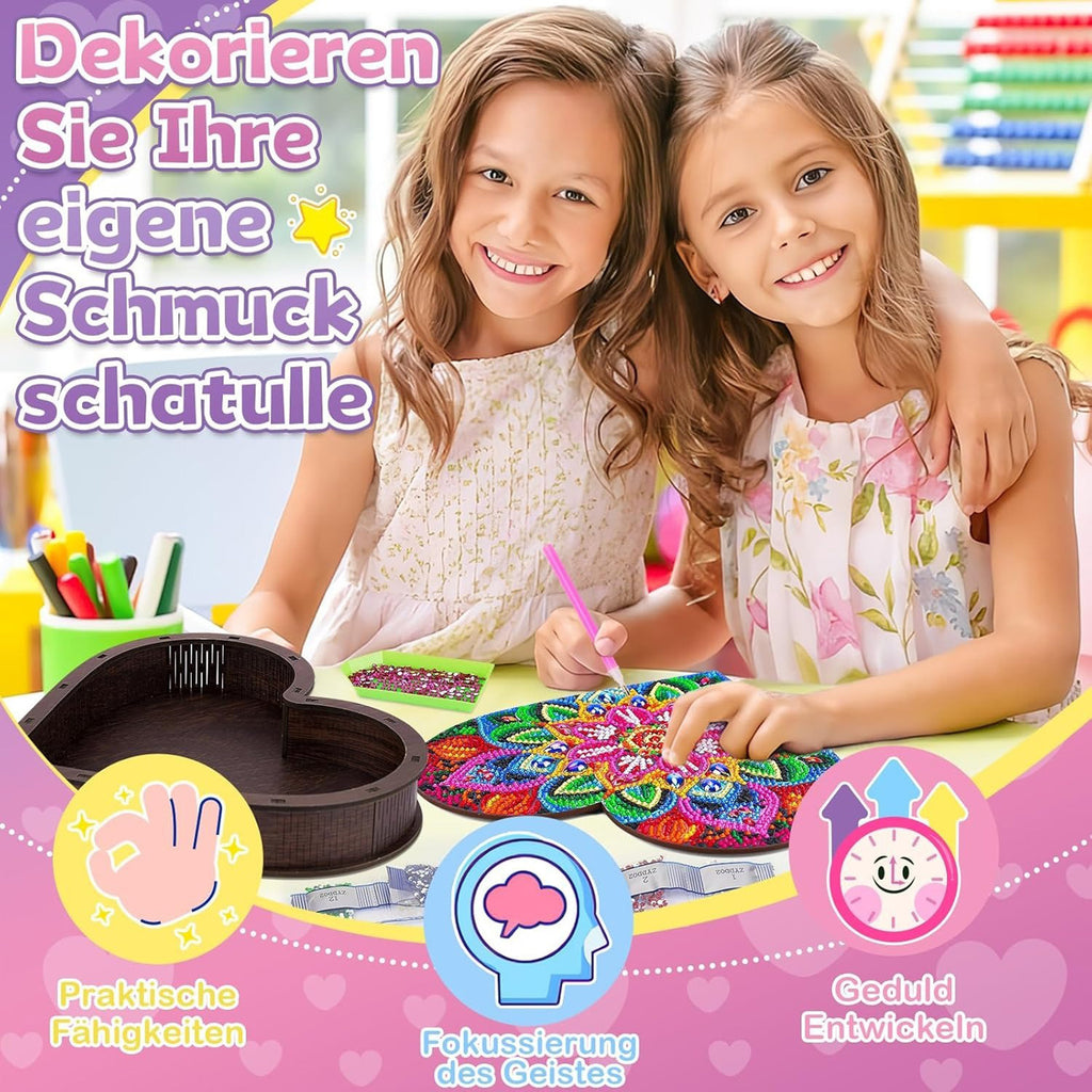 Boîte à bijoux DIY Diamond Heart – Kit d'artisanat créatif pour un bijou en forme de cœur sur mesure