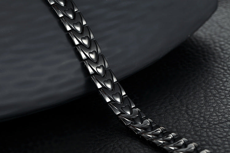 Bracelet en acier titane magnétique en forme de coeur