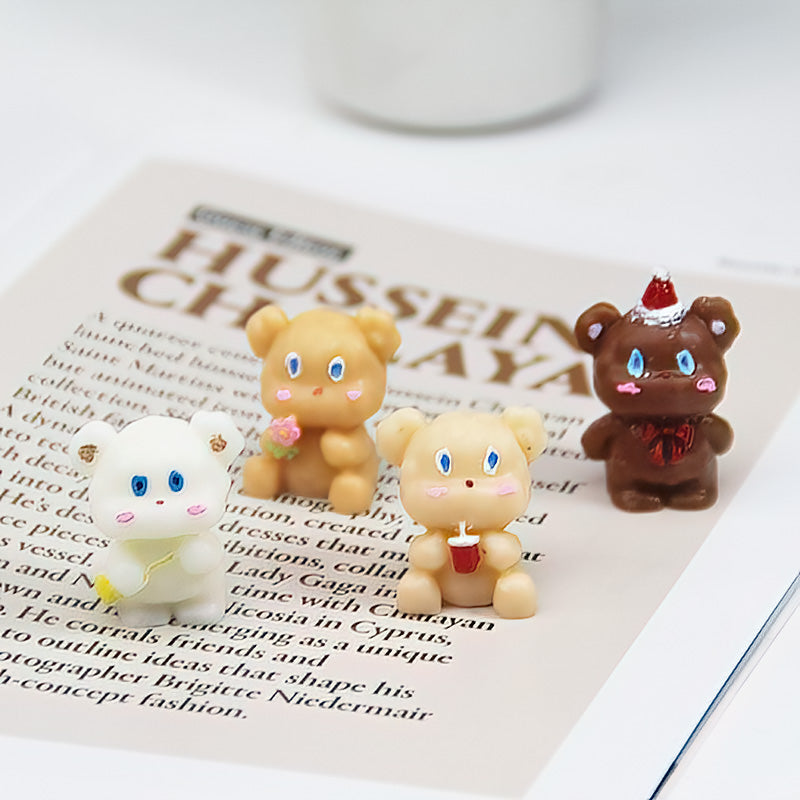 Bougie d'ours mignon Cake DIY Anniversaire Aromathérapie Bougie Silicone Moule de cuisson