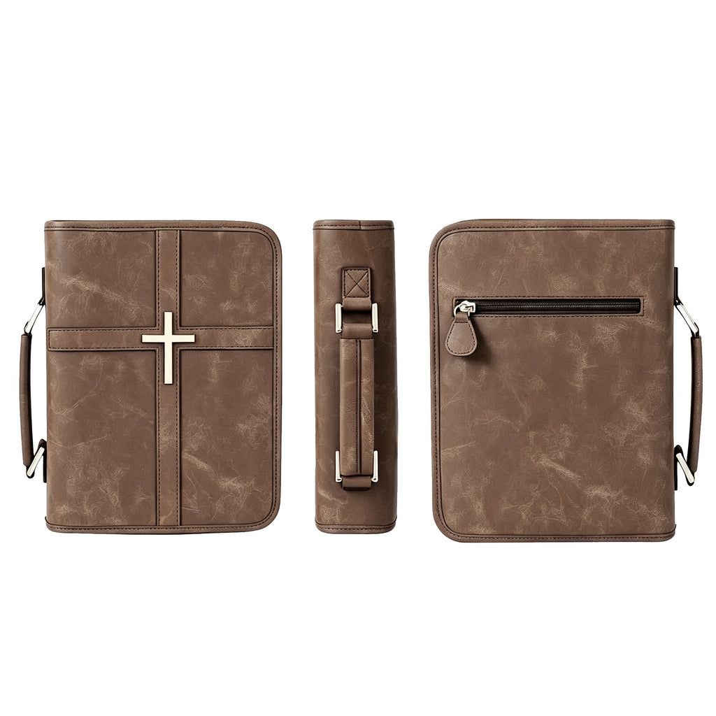 Grand-Capacité Multi-Compartment Livre de prière Couverture PU Ecriture Sac de rangement