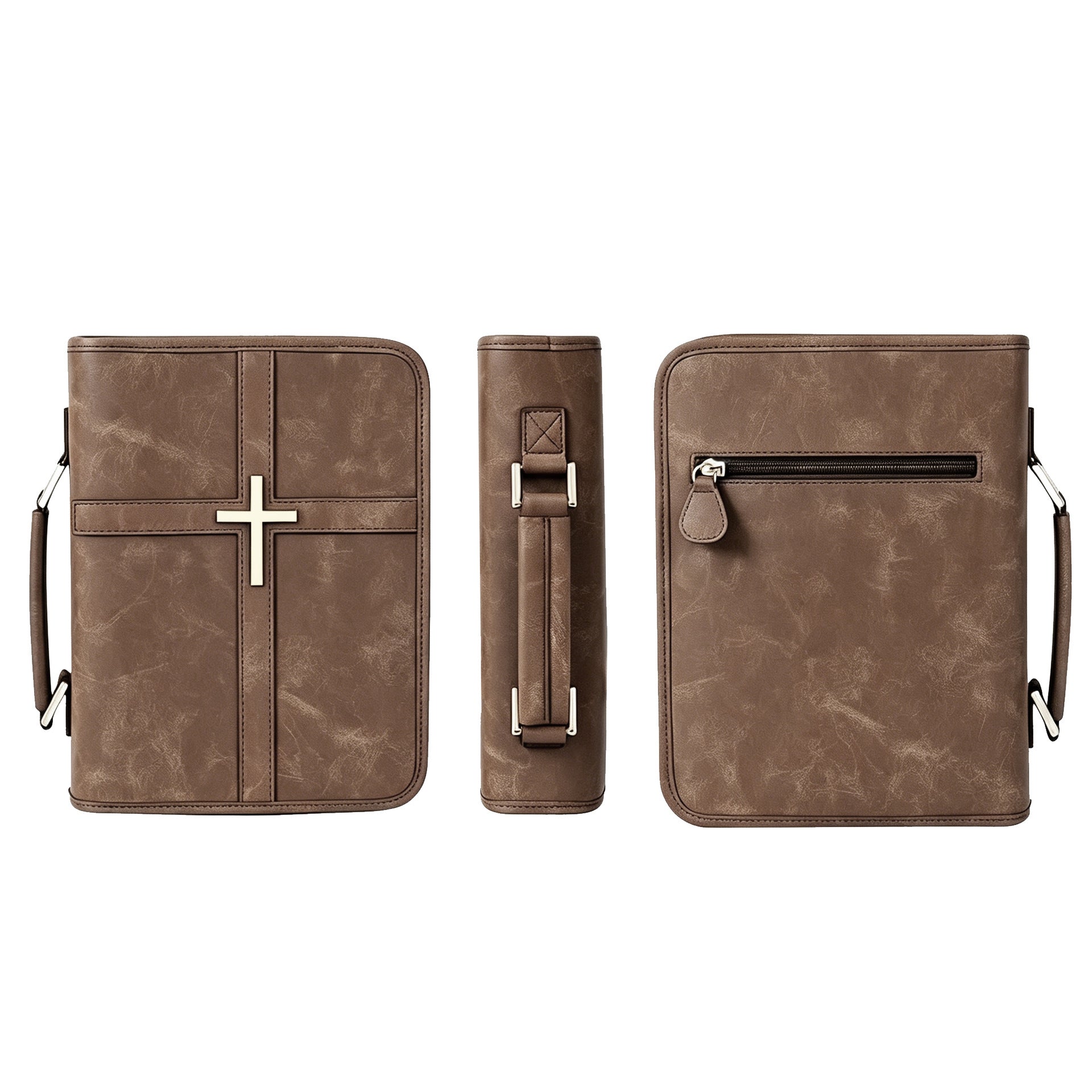Grand-Capacité Multi-Compartment Livre de prière Couverture PU Ecriture Sac de rangement