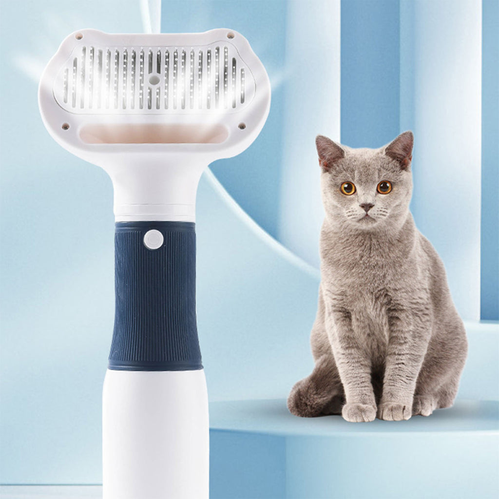 Sèche-cheveux pour animaux de compagnie avec brosse slicker faible bruit 600W 3 température réglable 3 en 1