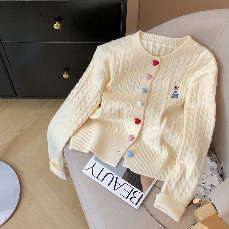 Manteau de Chandail de Cardigan tricoté pour Petite Femme Style court