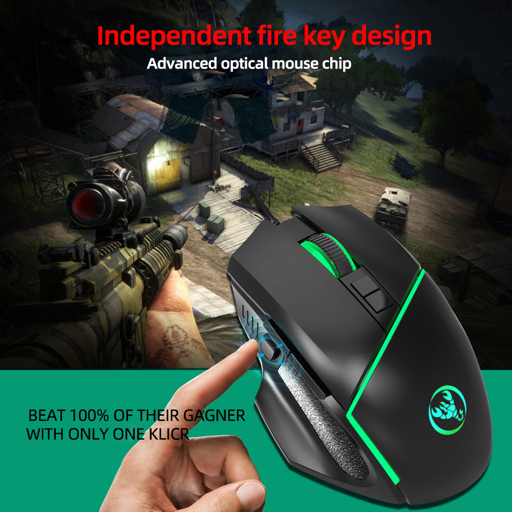 Filaire 6400dpi réglable lumière souris jeu