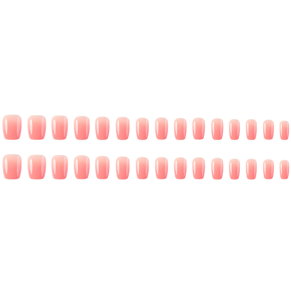 Stickers 24 pièces d'huile d'acrylique carrée courte avec dégradé rose et effet press-on pour