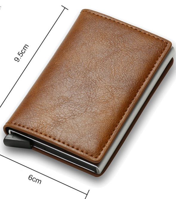 Alliage d'aluminium de portefeuille pour hommes en fibre de carbone RFID