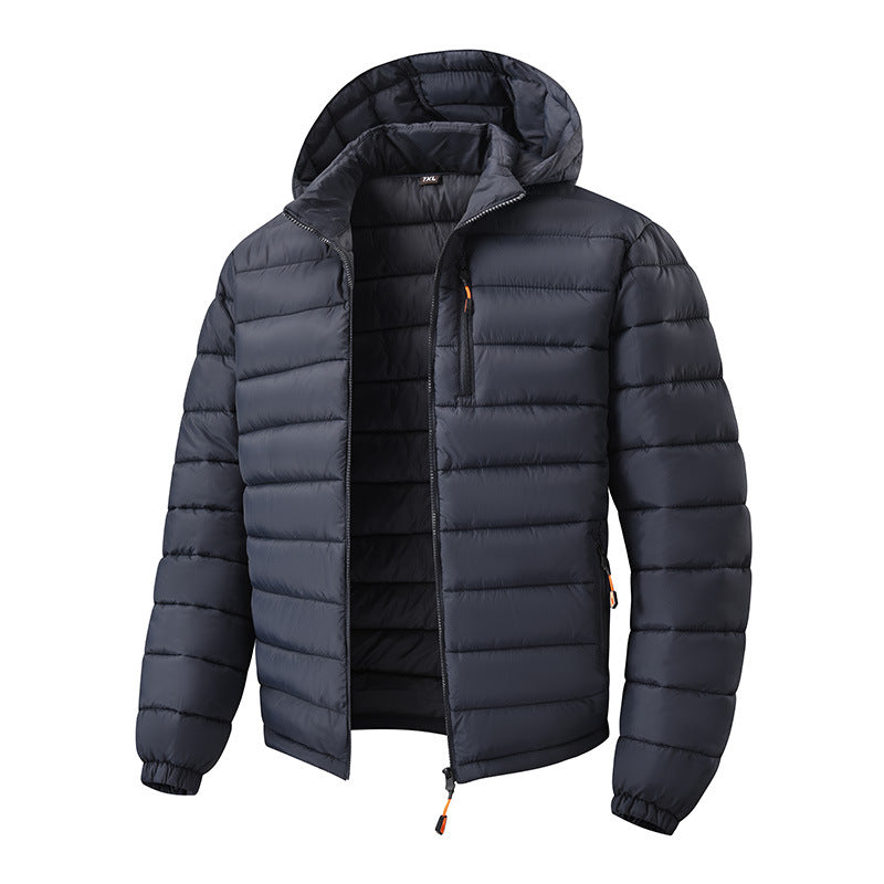 Veste de coton de couleur solide et chaude pour hommes