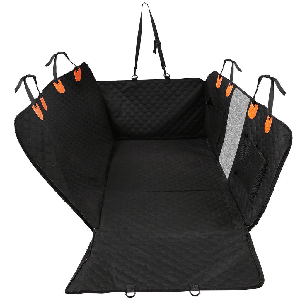 Housse de siège arrière pour voiture de chien avec fermeture à glissière Mesh Sacs de rangement étanche 600D Oxford