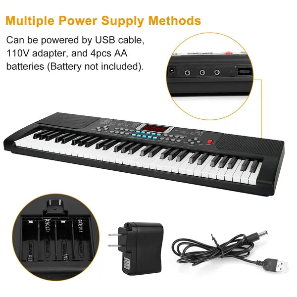 61 Clés Musique numérique Clavier électronique Électrique Instrument de piano musical Enfants Apprendre
