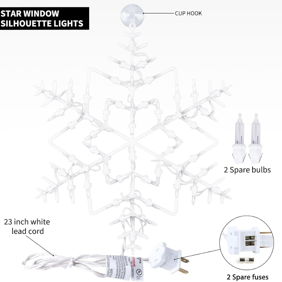 4 lumières de fenêtre de Noël Pack