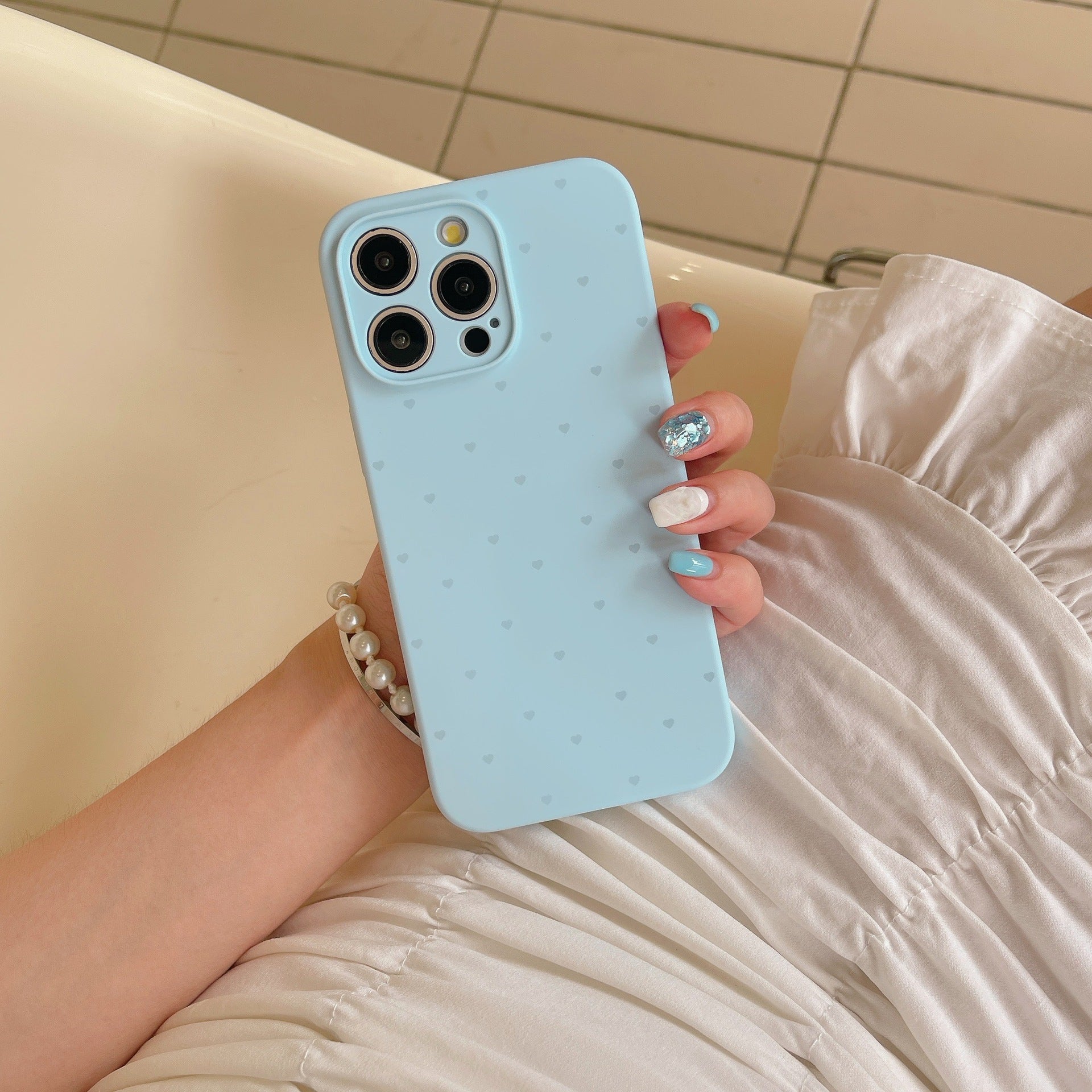 Phone Case Love Coeur Silicone liquide Buck Résistance