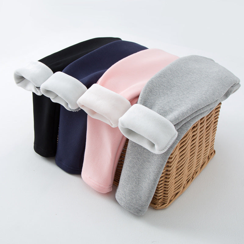 Pantalons occasionnels pour enfants doublés de polaire