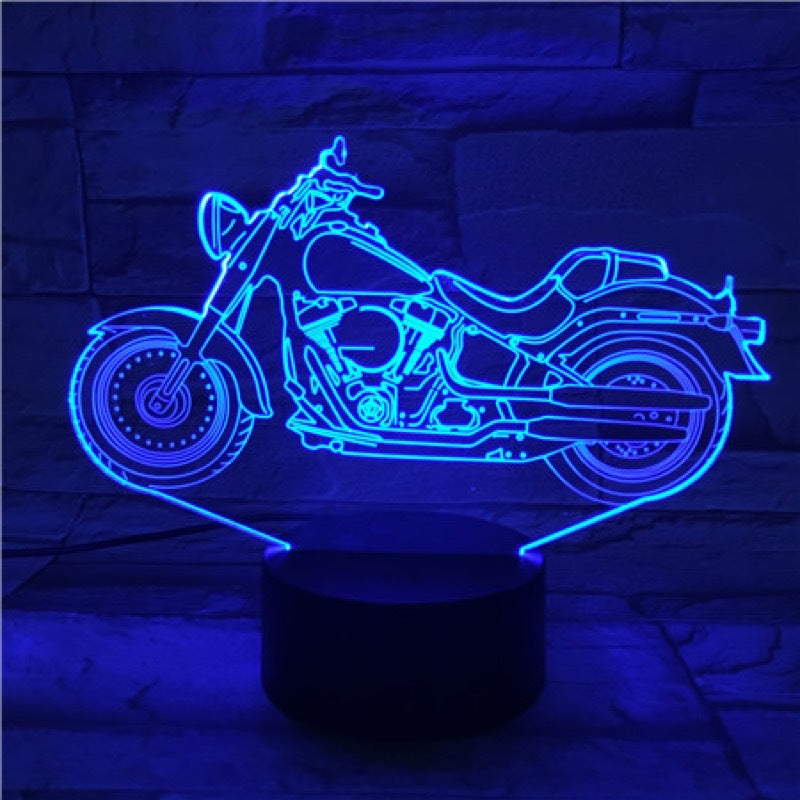 Moto lumière de nuit 3D