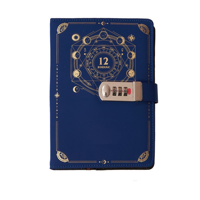 Carnet de mot de passe Carnet de notes avec empreinte de doigt de verrouillage simple Littéraire rétro fille Carnet de notes