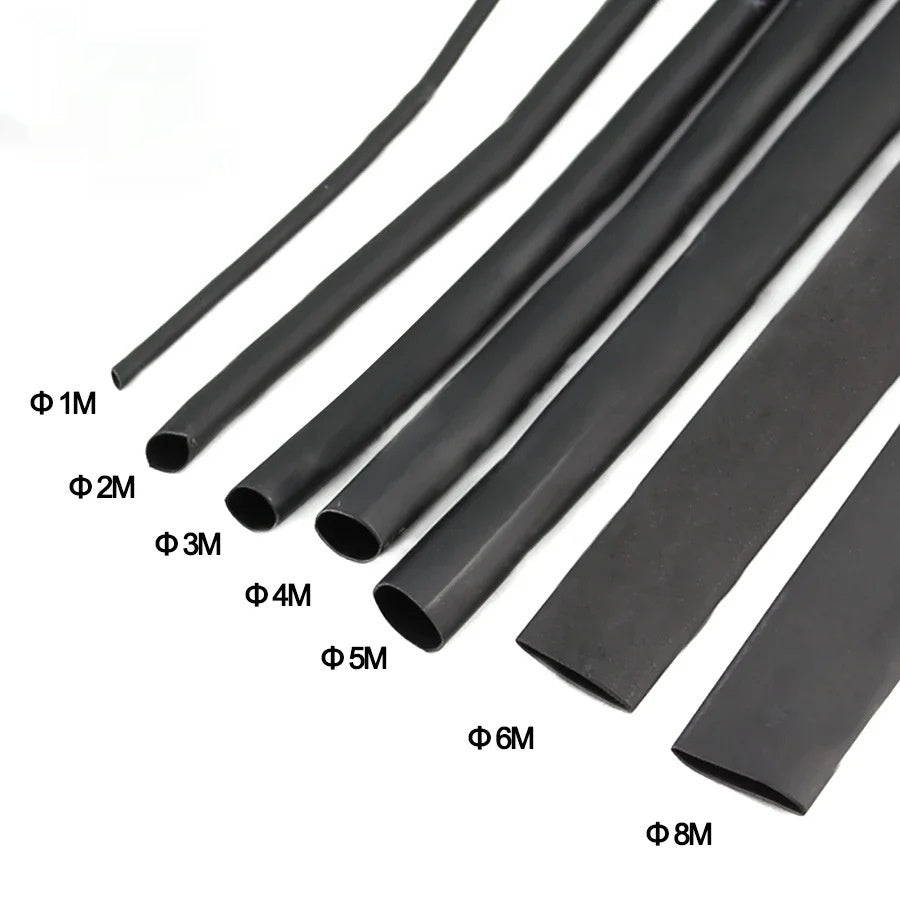 2 fois Black Heat Shrink Tube Kit D Flame Retardant Waterproof Cable Shrinkable