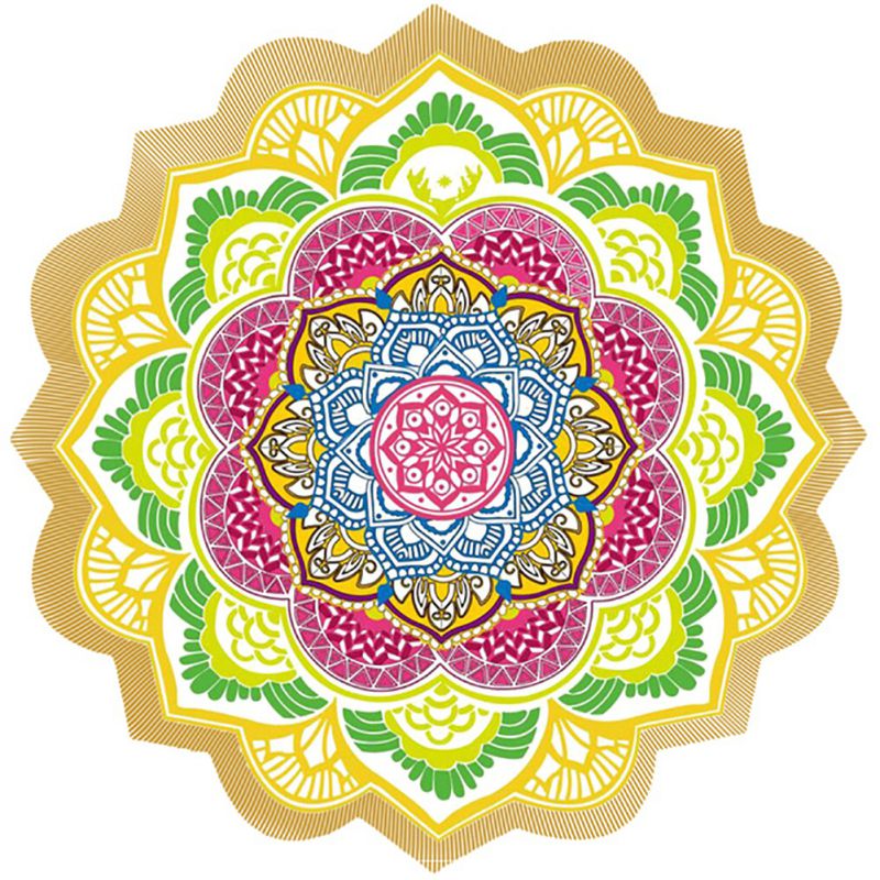 Tapis de yoga pour serviettes de bain rondes en polygone