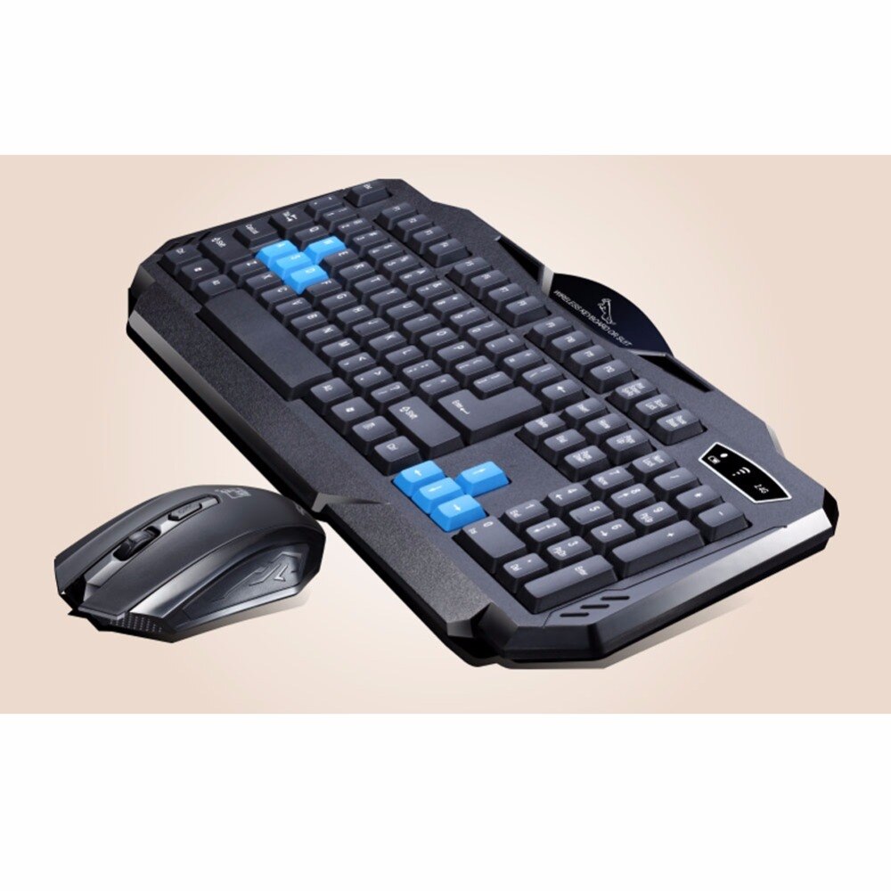 1 Ensemble de mode durable coloré ergonomique conçu sans fil noir souris de clavier Combo
