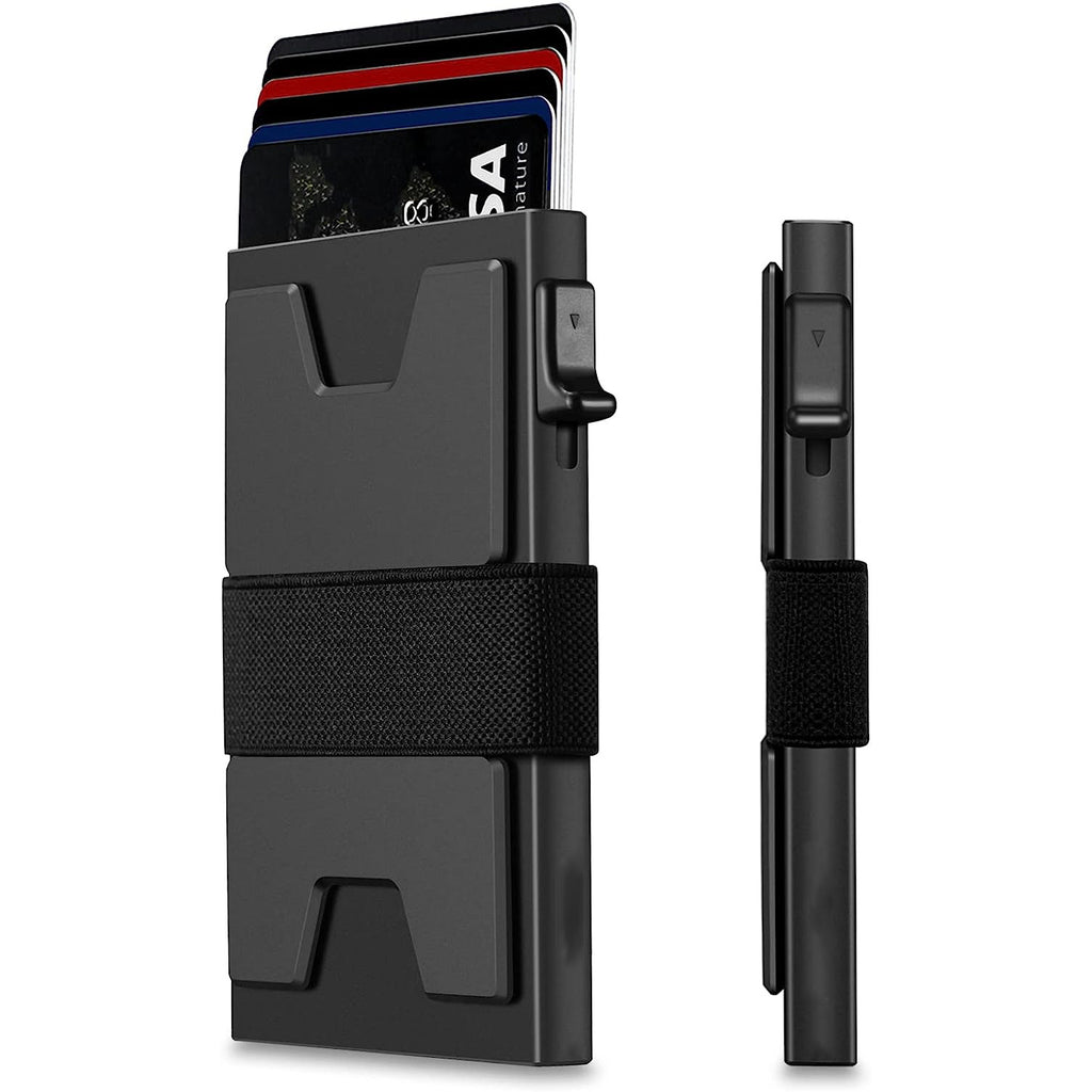 Support de carte de portefeuille en alliage d'aluminium magnétique RFID pour hommes