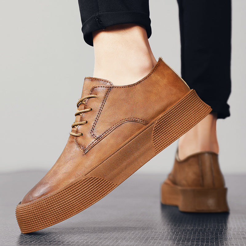 Lace-up Platform Coréen Casual Shoes Retro Hommes Chaussures de Conseil Chaussures