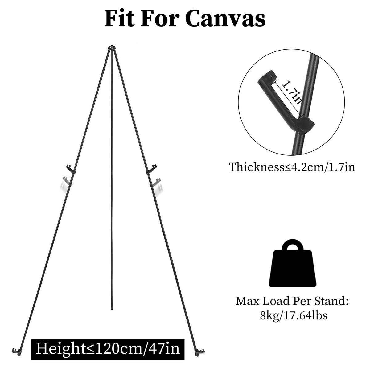 2 Pack Easel Stand for Display 61in Collapsible A-Frame Tripod Easel Iron Alloy Drawing St