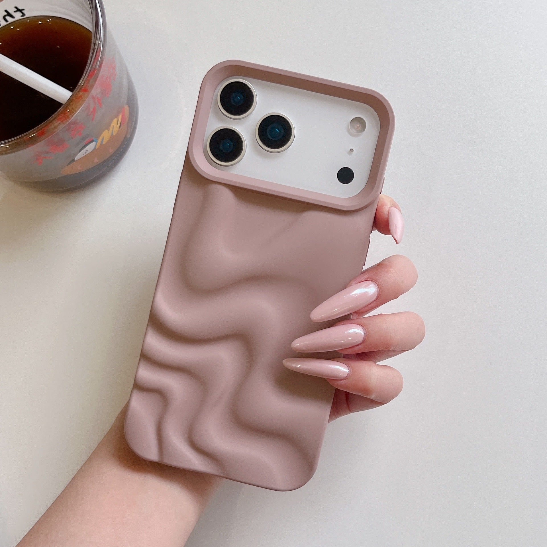 Creative Versatile Solid Couleur Irrégulier Wave Pattern Phone Case