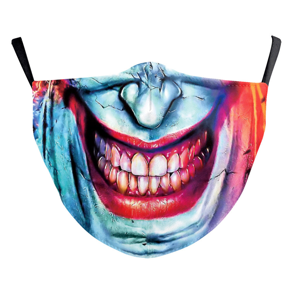 Impression numérique Clown Halloween Funny Horror Double couche Masque de poussière