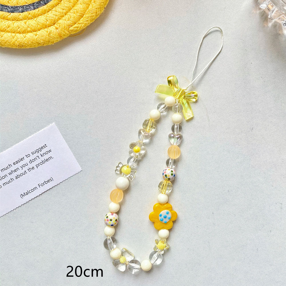 Perled Flower Mobile Phone Lanyard Accessoires de bijoux Corde Lanyard
