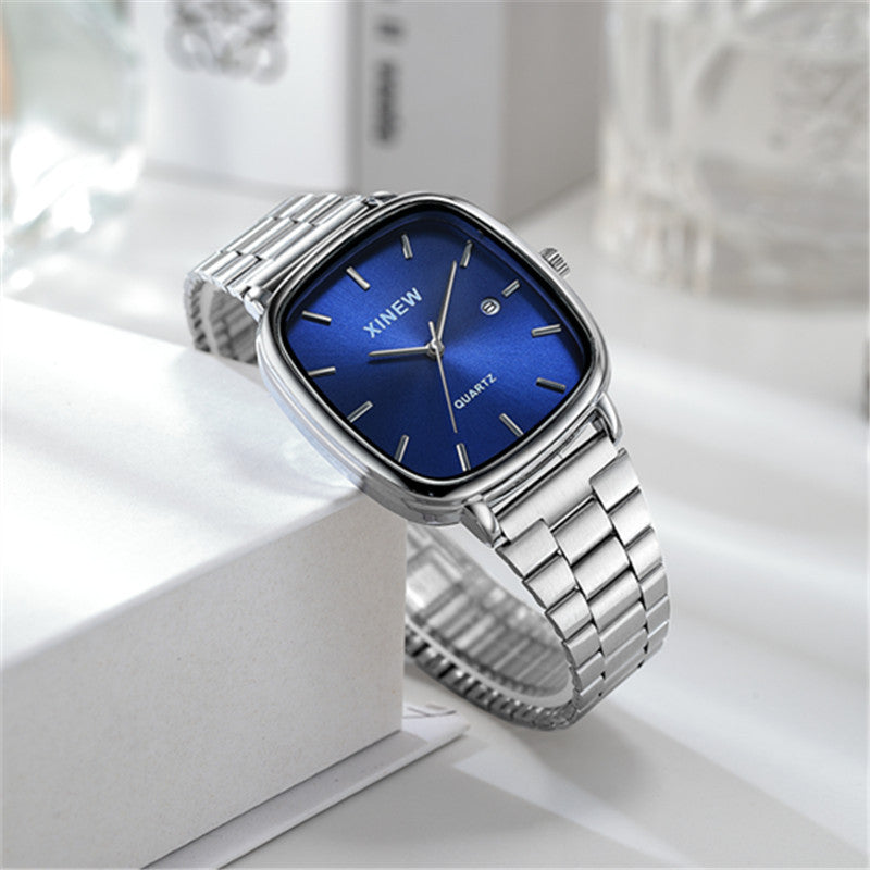 Stainless Steel Bracelet Fashion Minimalist Calendar Quartz Watch