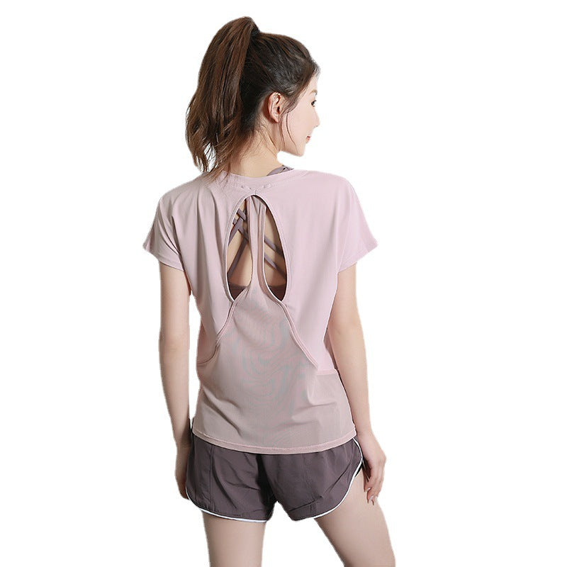 Vêtements de yoga PrintempsSummer Sports Short Sleeve T-shirt
