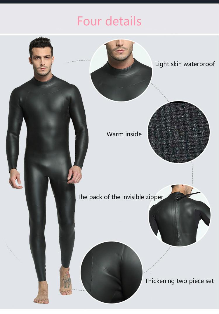 Triathlon homme combinaison humide Hommes chaud et résistant au froid cuir léger combinaison humide hommes