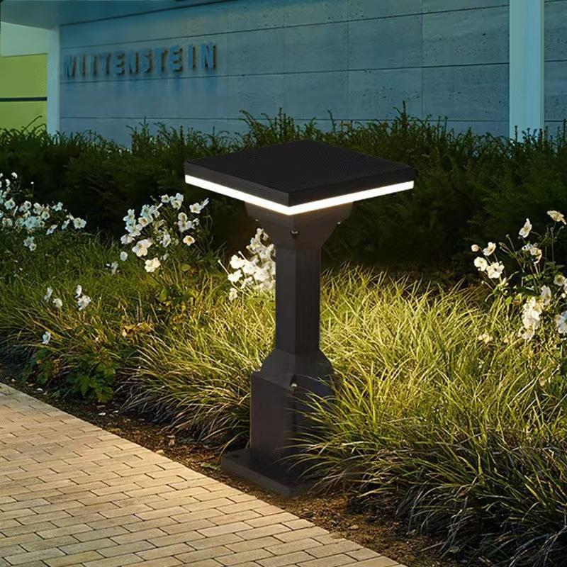 Lampe de cour en aluminium de poteau lumineux extérieur de jardin