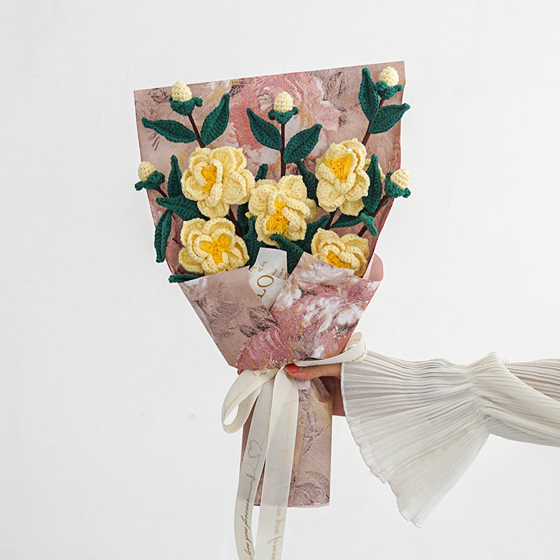 Fleurs artificielles tricotées Bouquet de simulation New-Style de Camellias