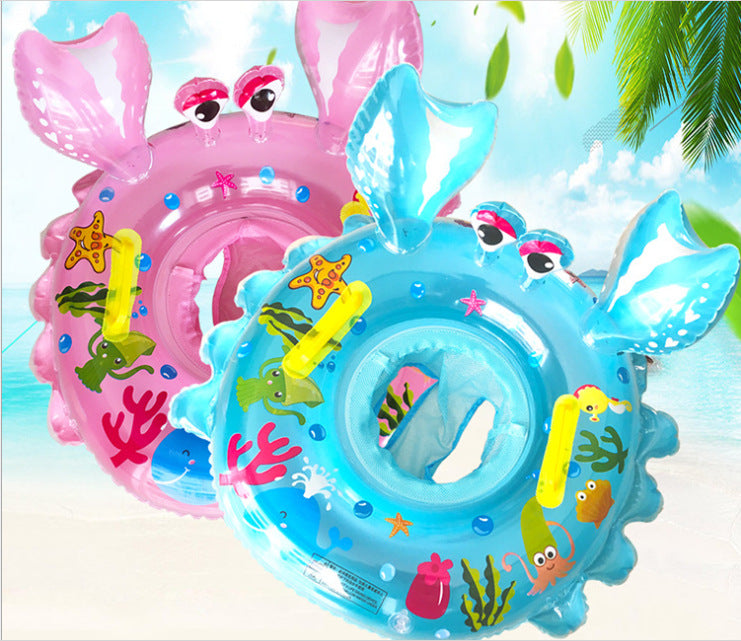 Anneau de natation en forme de crabe cartoon