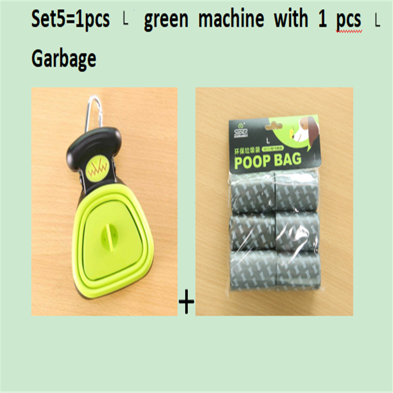 Chien Pet Travel Pooper pliable Scooper avec 1 rouleau de sacs décomposables Poop Scoop Clean Pick