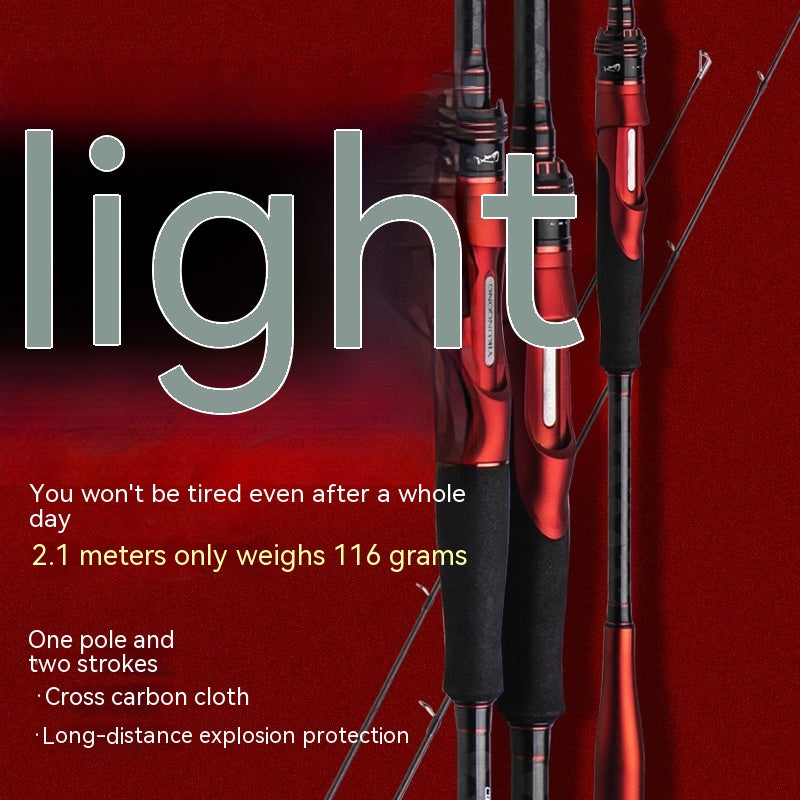 Carbon Straight Handle Pikestaff Light Lure Rod Tossing Rod de pêche réglable