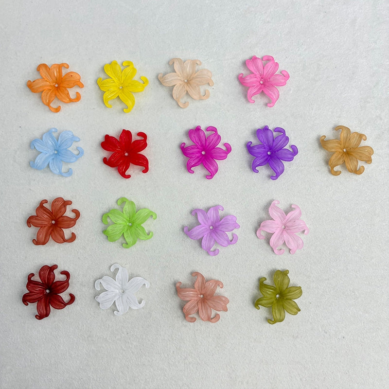 Matte Acrylic Curled Petal Iris Charms