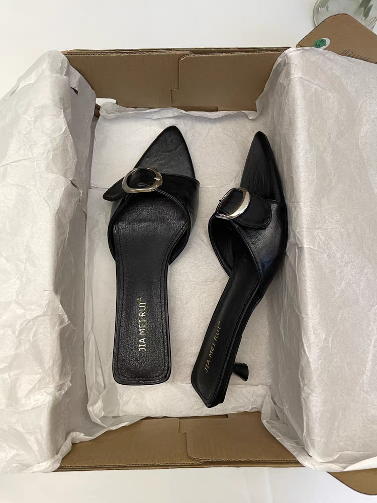 Femmes Sexy Stiletto pointu bouche de poisson une-sangle diapositives