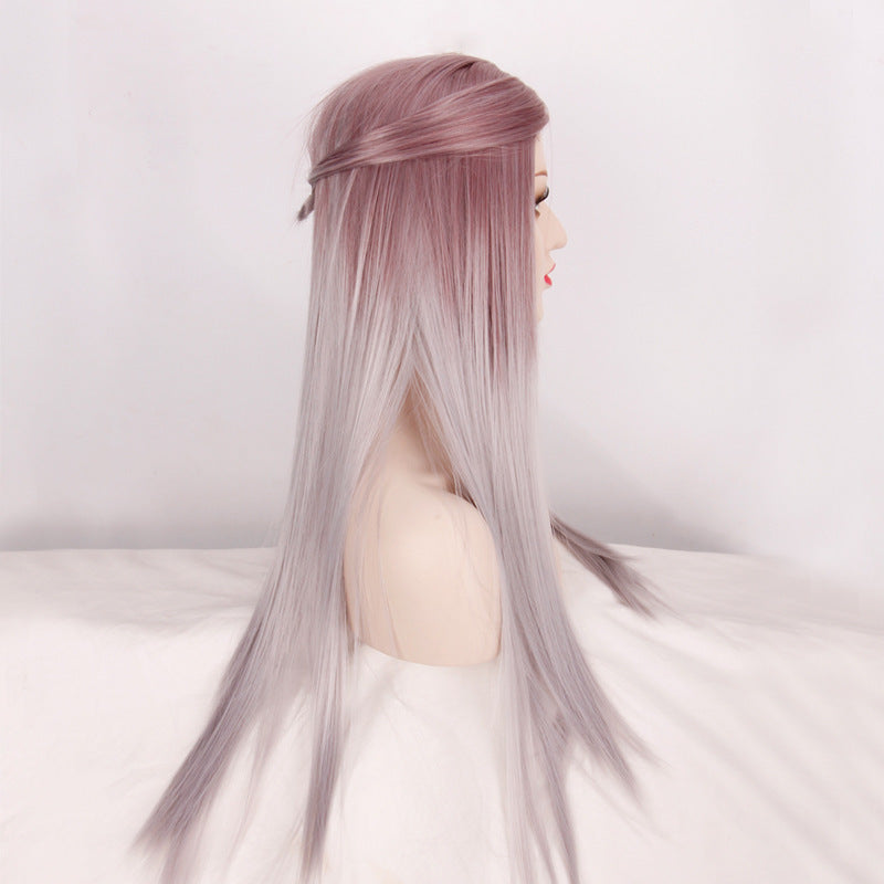 Longueur moyenne cheveux droits avec couleur taro