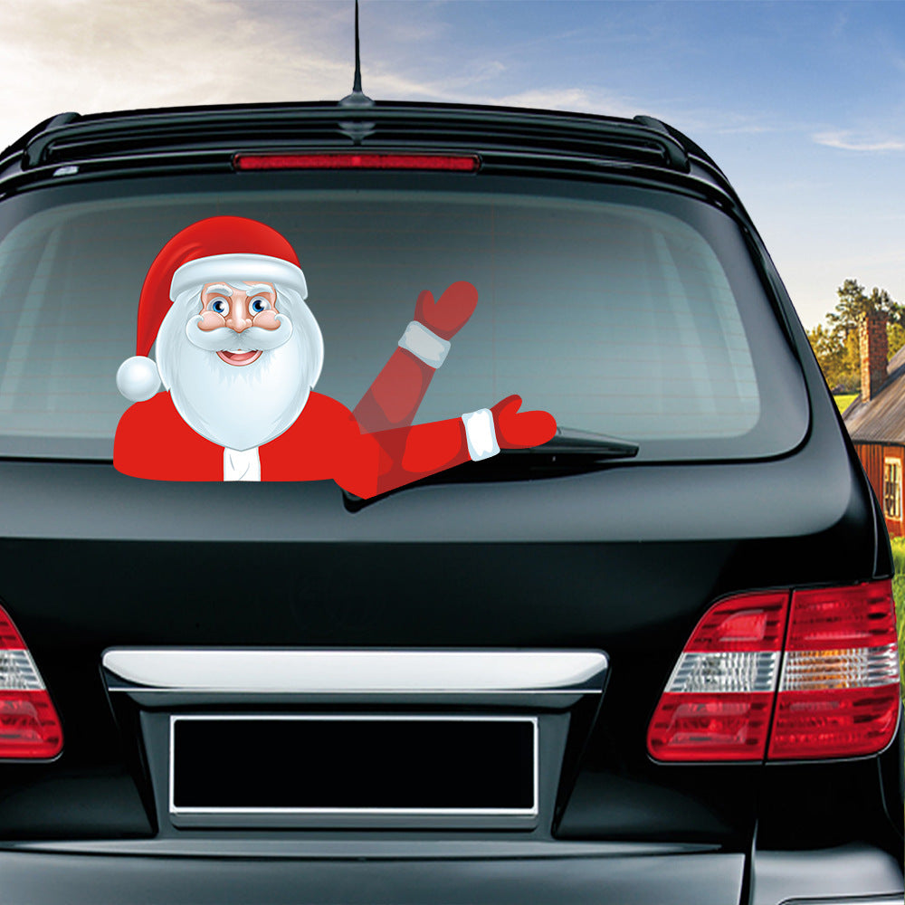 Populaire essuie-glace Santa Claus autocollant peut enlever la voiture arrière essuie-glace Sticker Car Sti