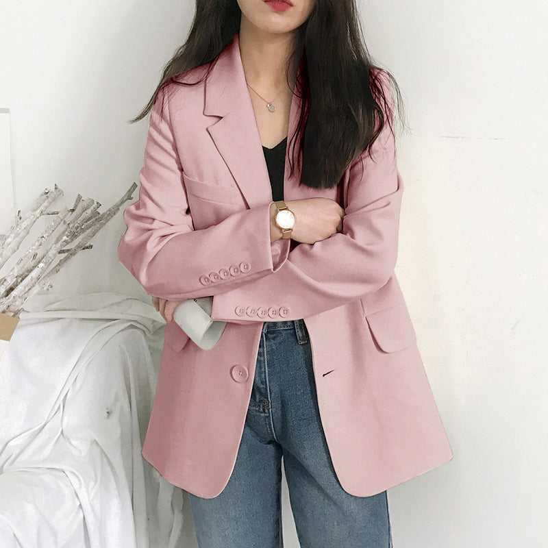 Veste à manches longues pour femmes en couleur unie