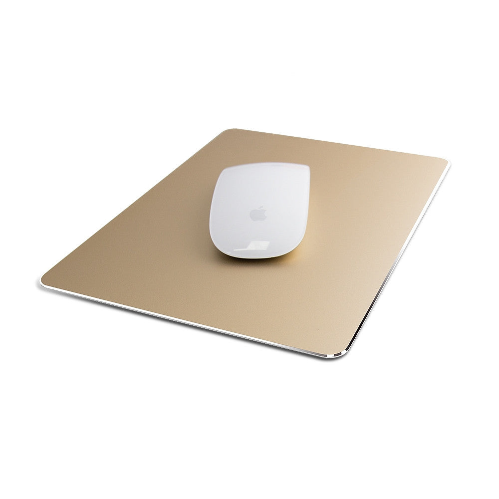 Tapis de bureau en aluminium double face pour souris en métal