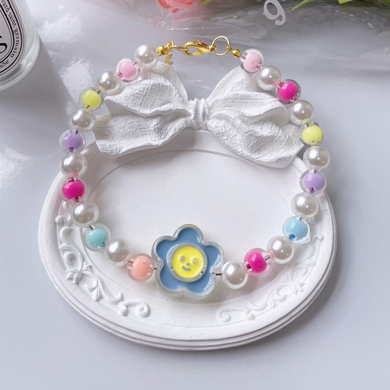 Cute Flower Bead Necklace for Pet Cats