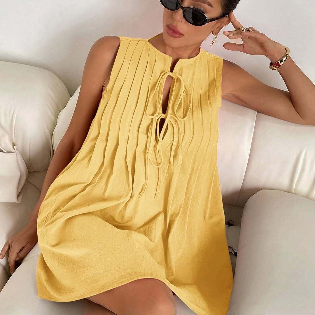 Robe à manches courtes tendance en dentelle pour femmes
