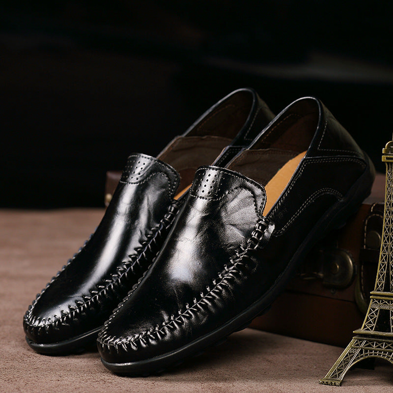 Chaussures en cuir casual homme Léger et polyvalent orteil rond de style britannique