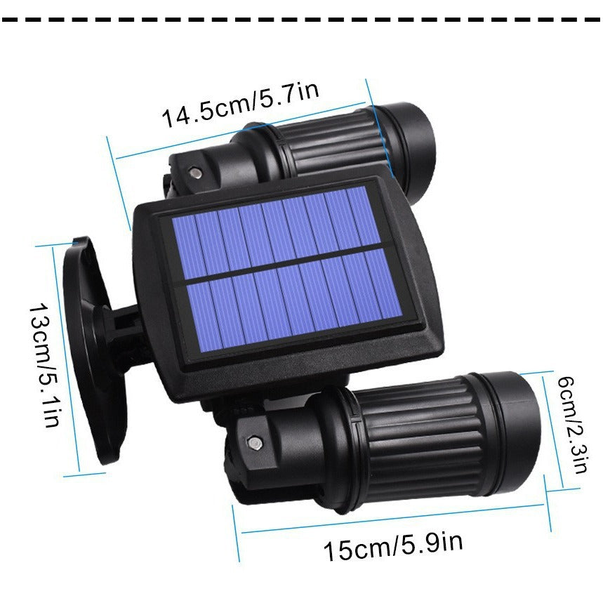 400 lumens COB LED dual-head solar light