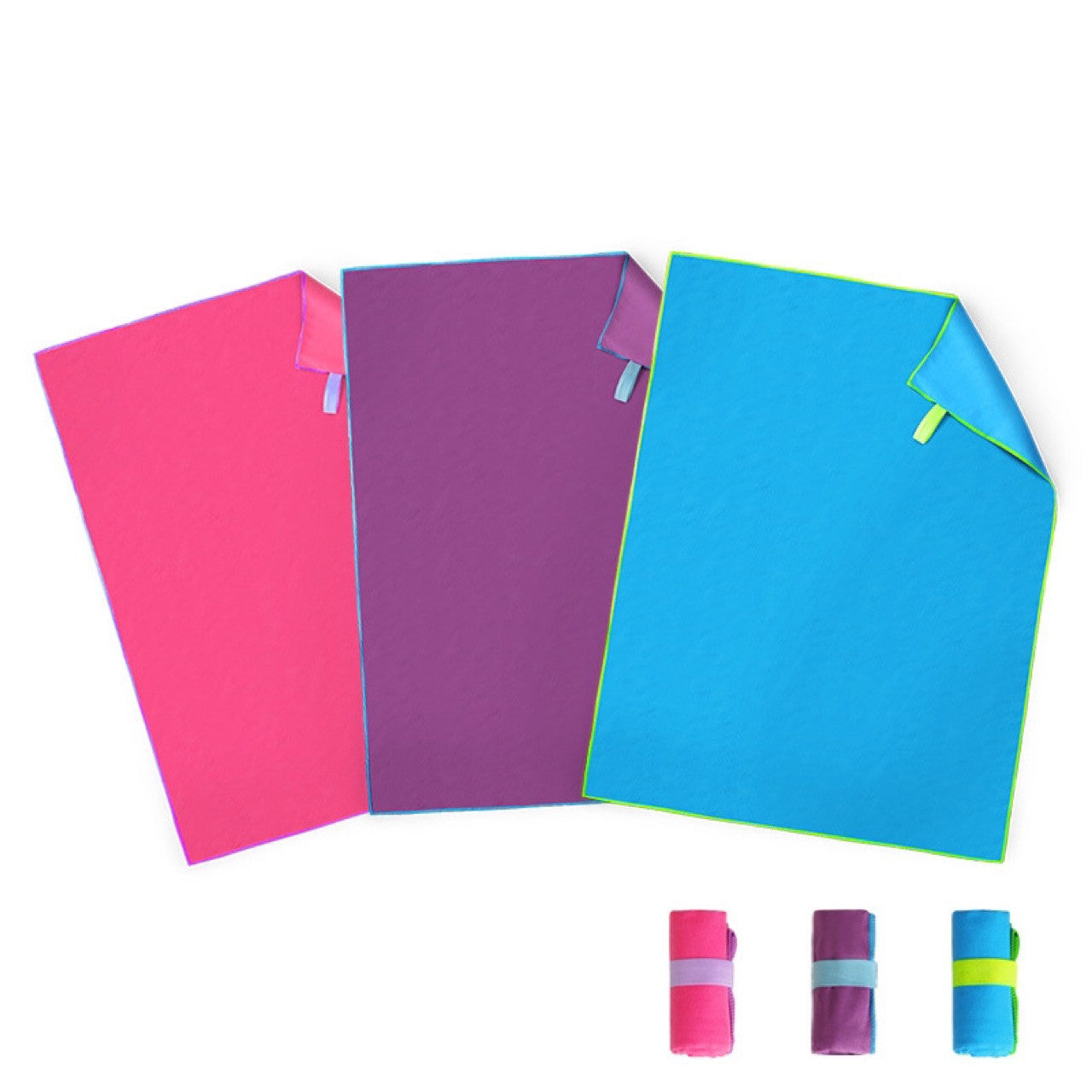 Microfibre double face polaire sèche-linge rapide serviette de natation portable avec sangle