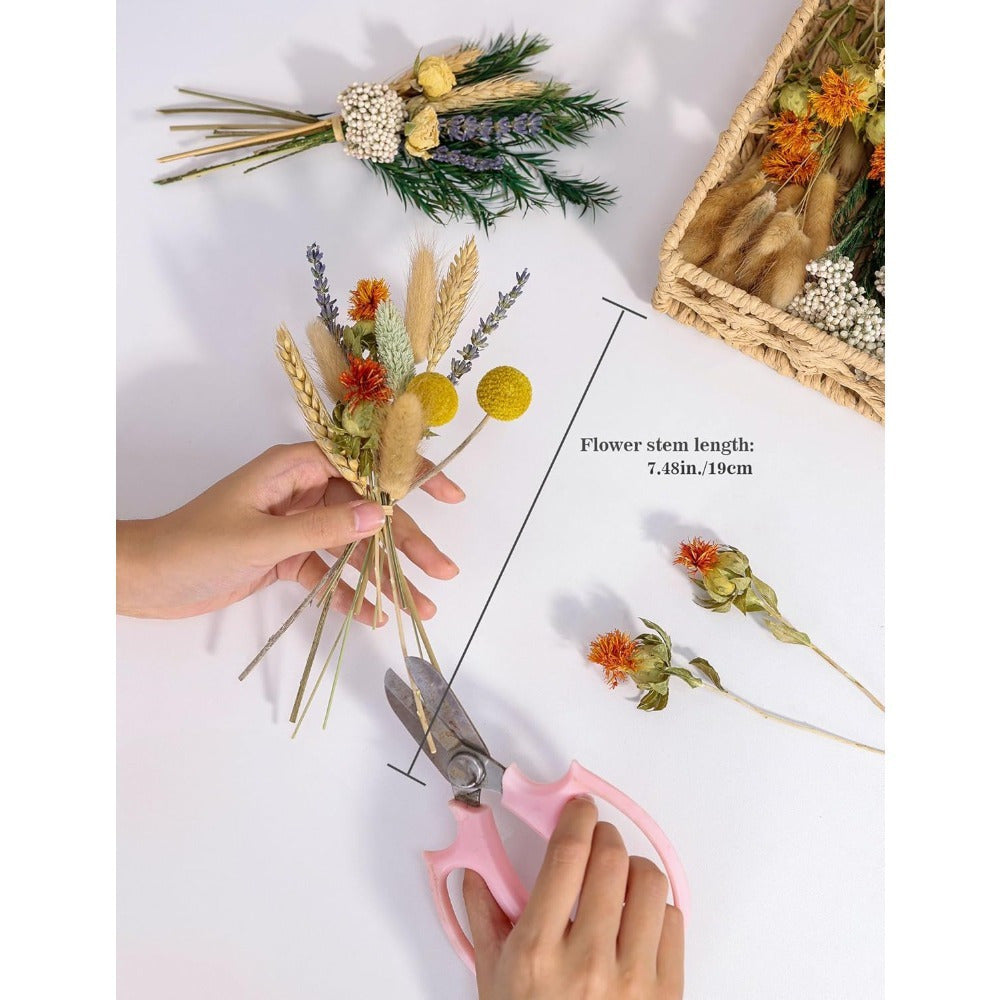 Set de fleurs séchées de 115 pièces en brun