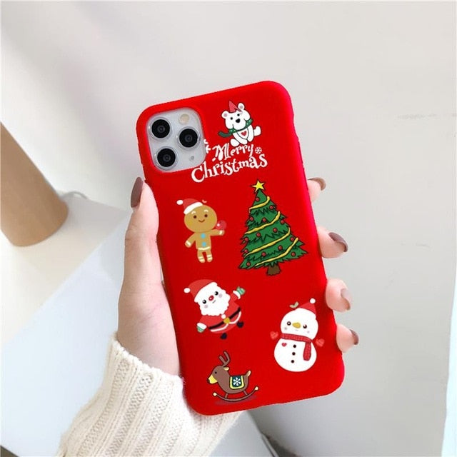 Carnet rouge de Noël cas de téléphone peint givré